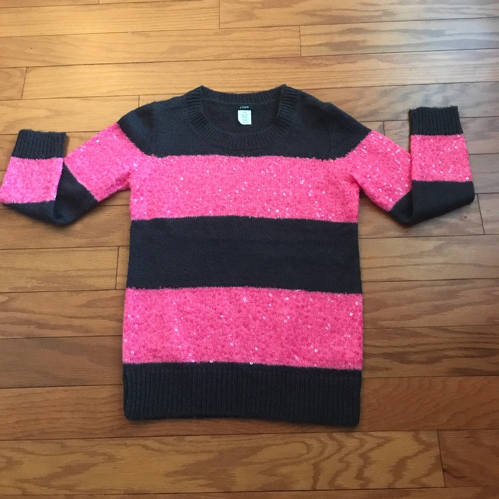 J. Crew Color Block Sweater with Sequins